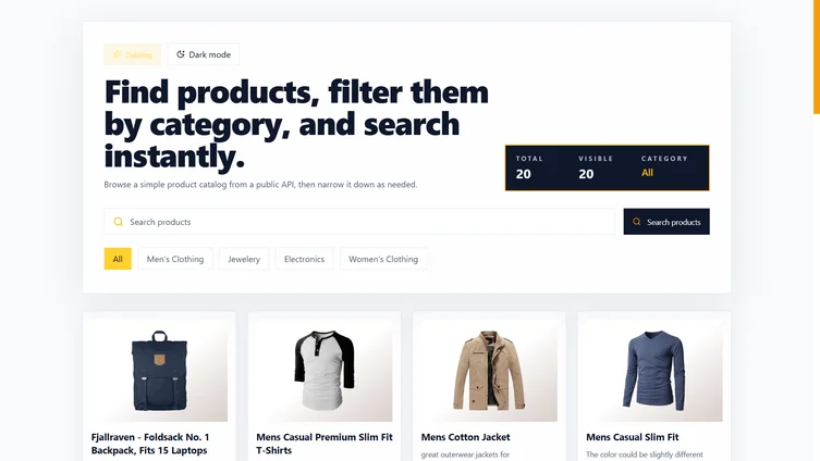 Nova Catalog project screenshot
